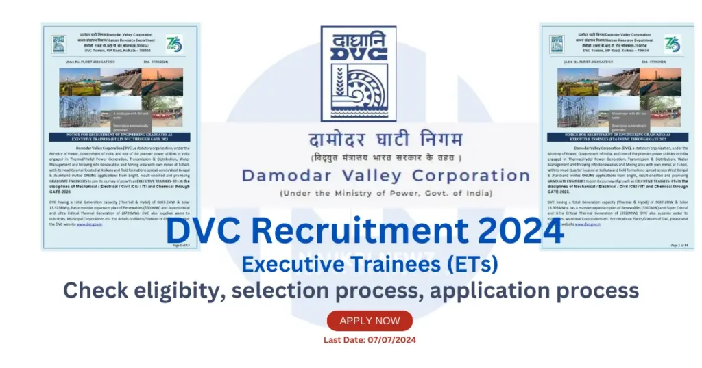 DVC Recruitment 2024 Executive Trainees (ET's) Banner