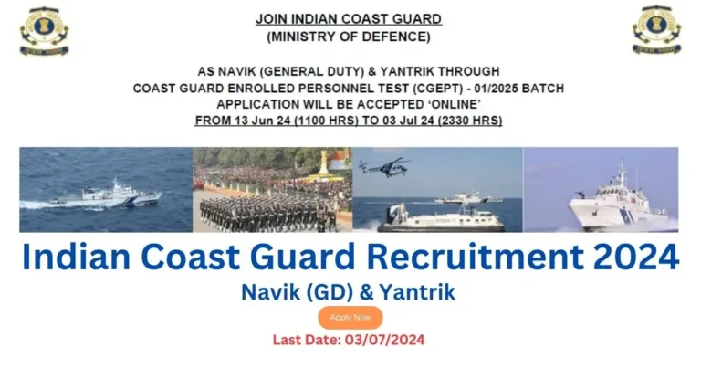 Indian Coast Guard Recruitment 2024 Banner