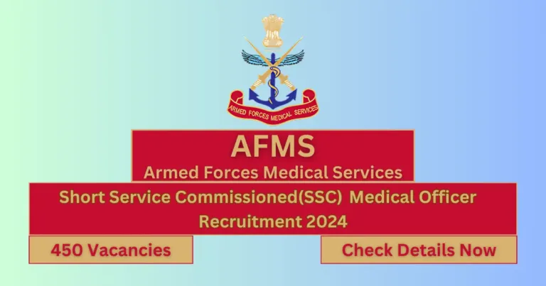 AFMS SSC Medical Officer Recruitment 2024 Banner