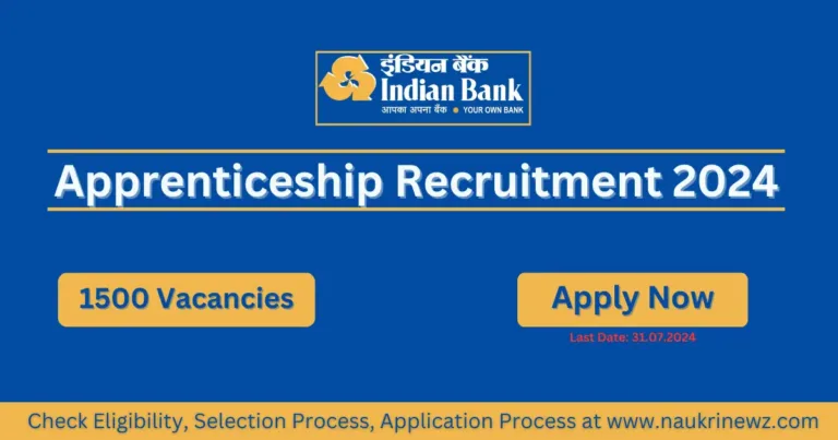 Indian Bank Apprentice Recruitment 2024 Banner