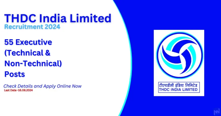 THDC India Limited Executive Recruitment 2024 Banner