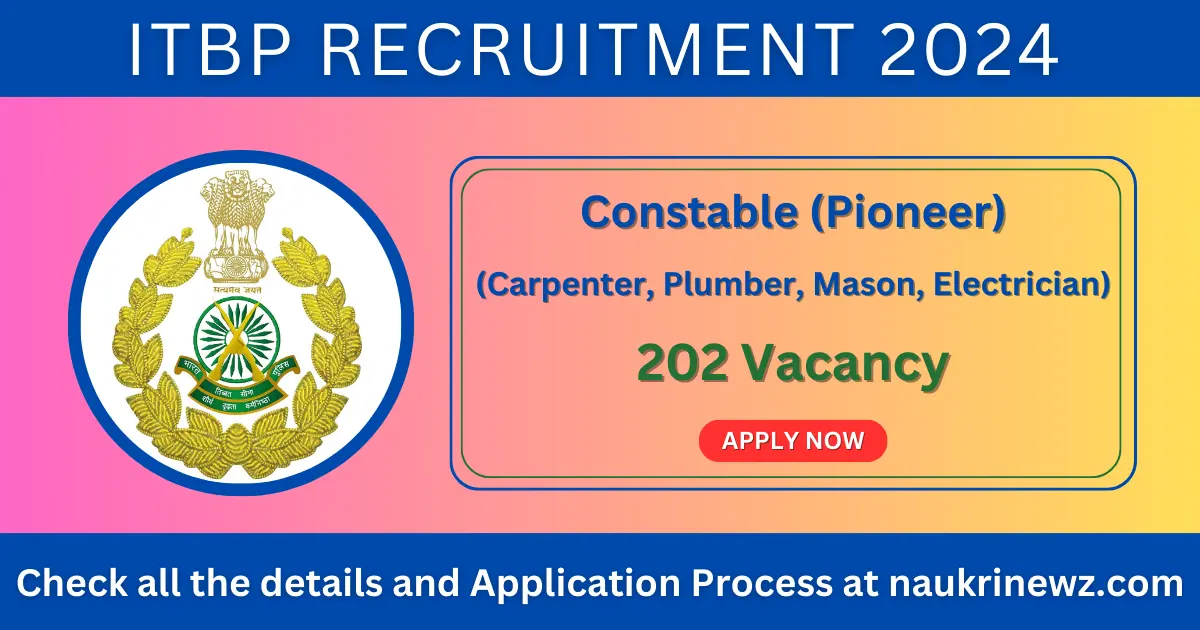 ITBP Constable (Pioneer) Recruitment 2024 Banner